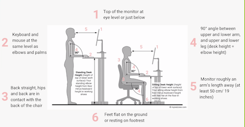 ergonomically sitting